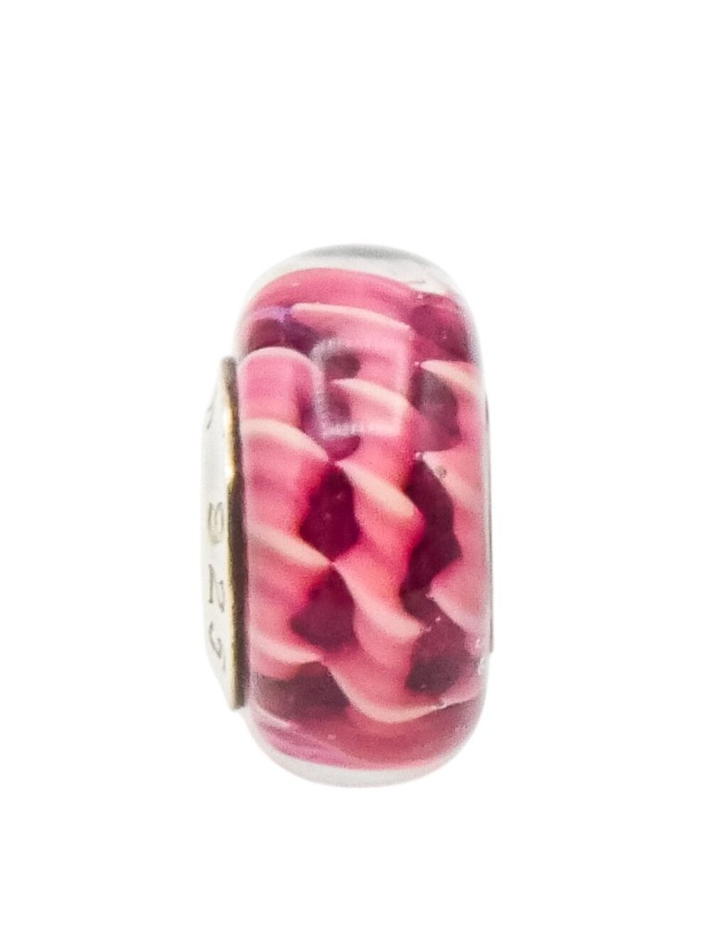 Chamilia Fuchsia Dream Murano Glass Charm Sterling Silver Core